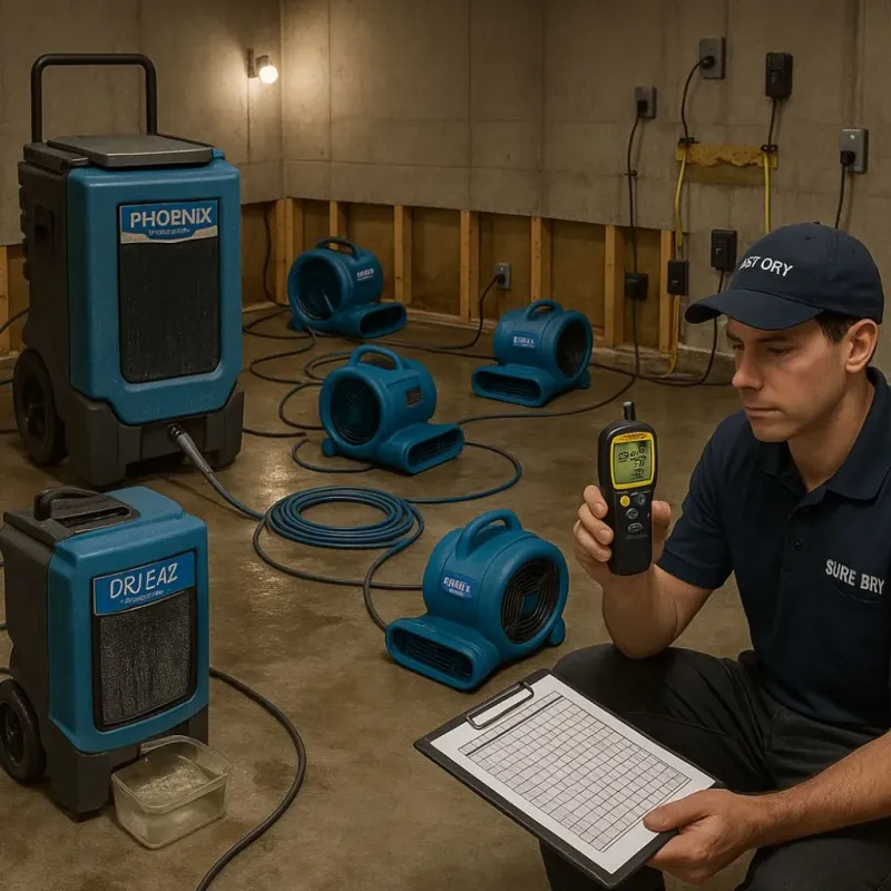 Structural Drying and Dehumidification process in Woodstock, IL